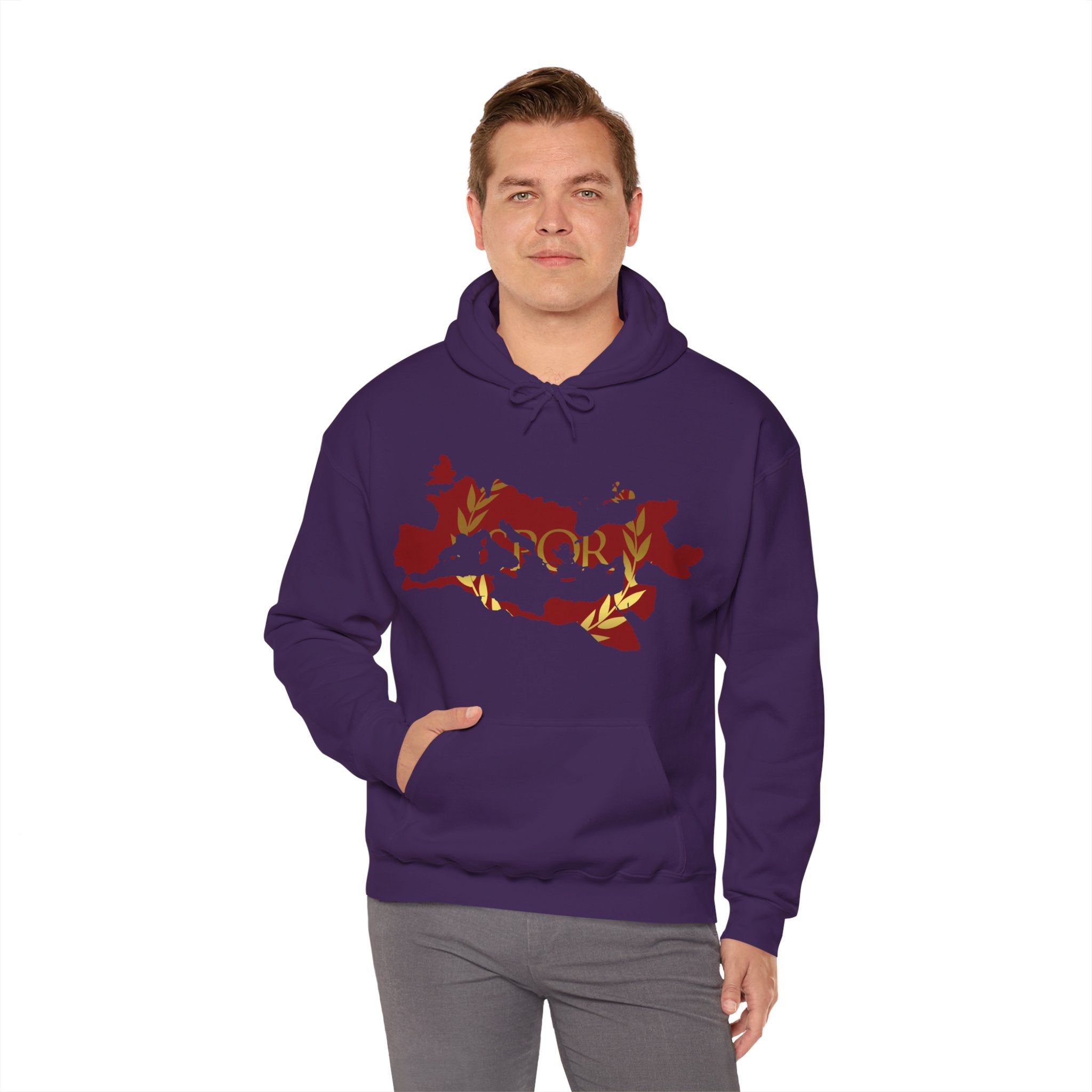 Roman Empire Epic Map and SPQR Logo Crewneck Hoodie