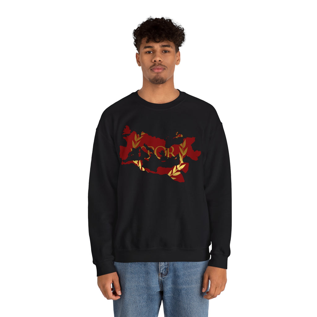 Roman Empire Epic Map and SPQR Logo Crewneck Sweatshirt