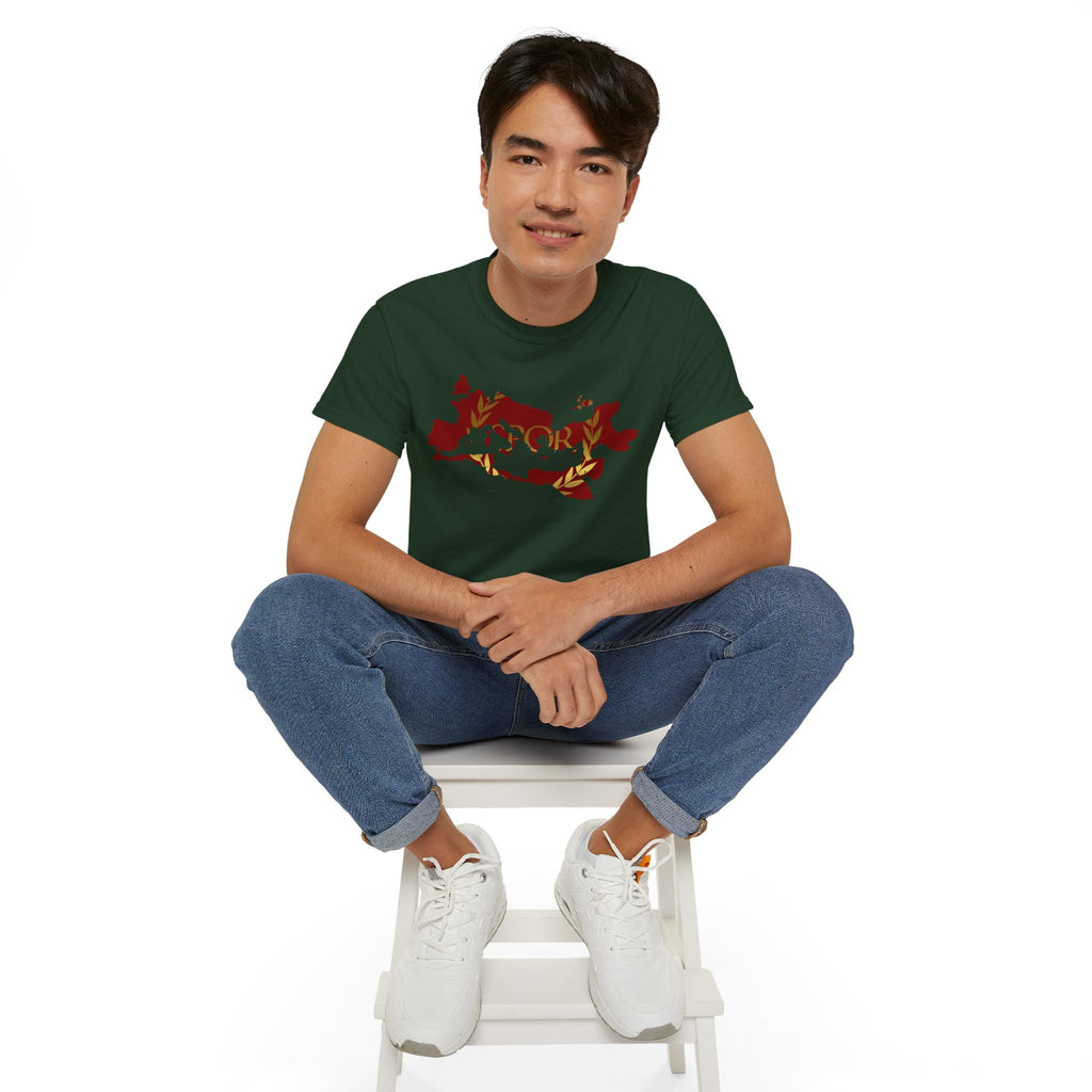 Rome Empire Epic Map Unisex Tee Shirt, SPQR Logo Ancient Rome Tshirt