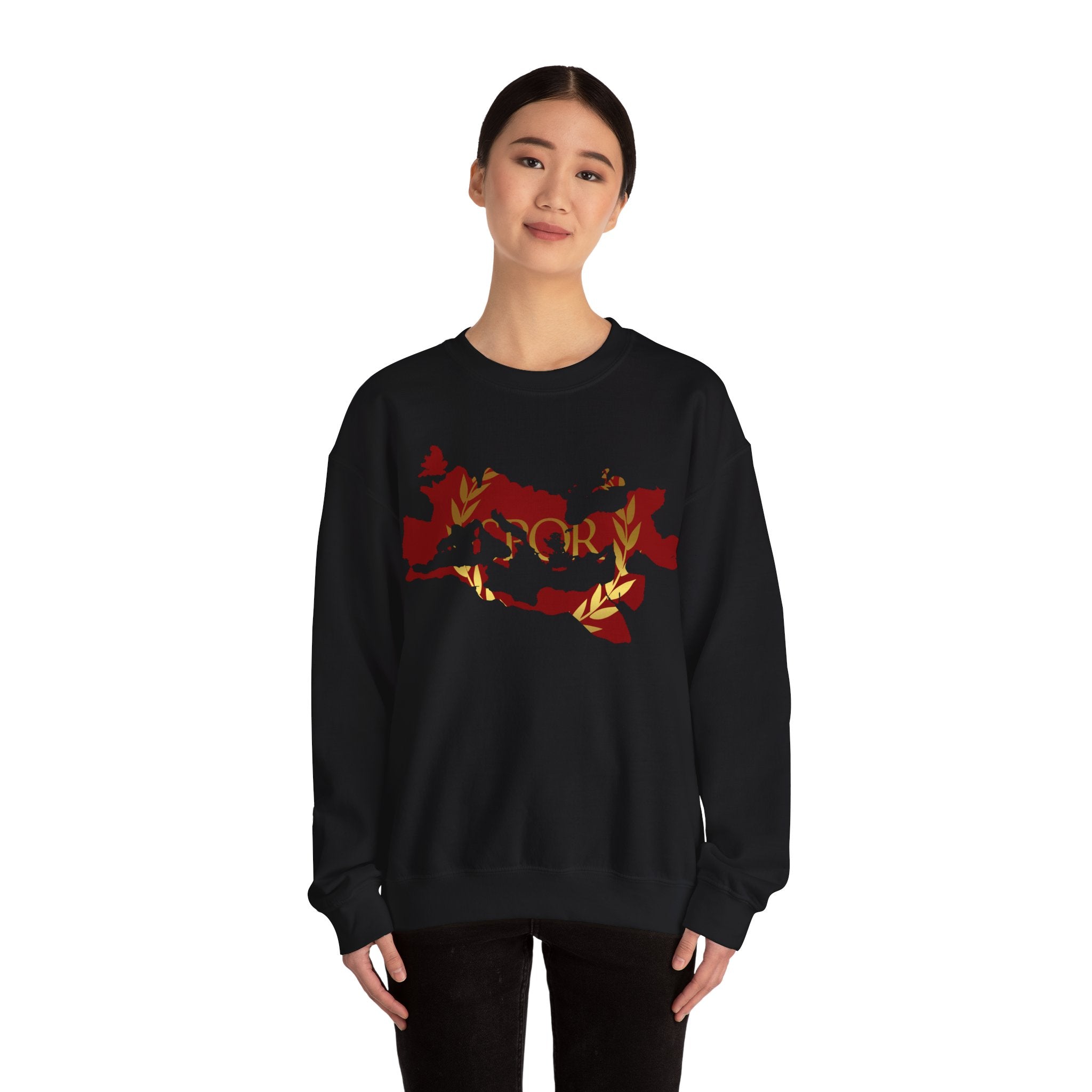Roman Empire Epic Map and SPQR Logo Crewneck Sweatshirt