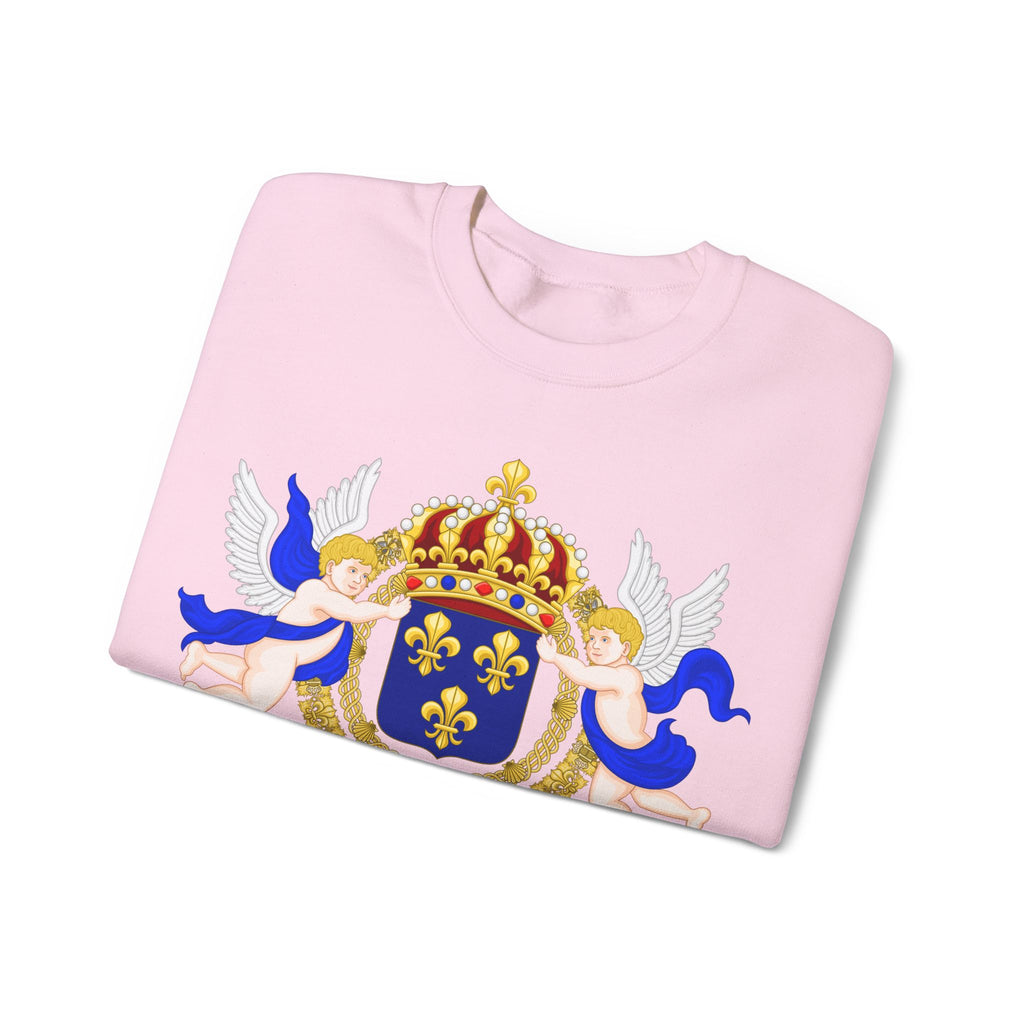 Royal Fleur-de-Lis Crest Sweatshirt - Vintage Heraldic Crown Graphic Crewneck