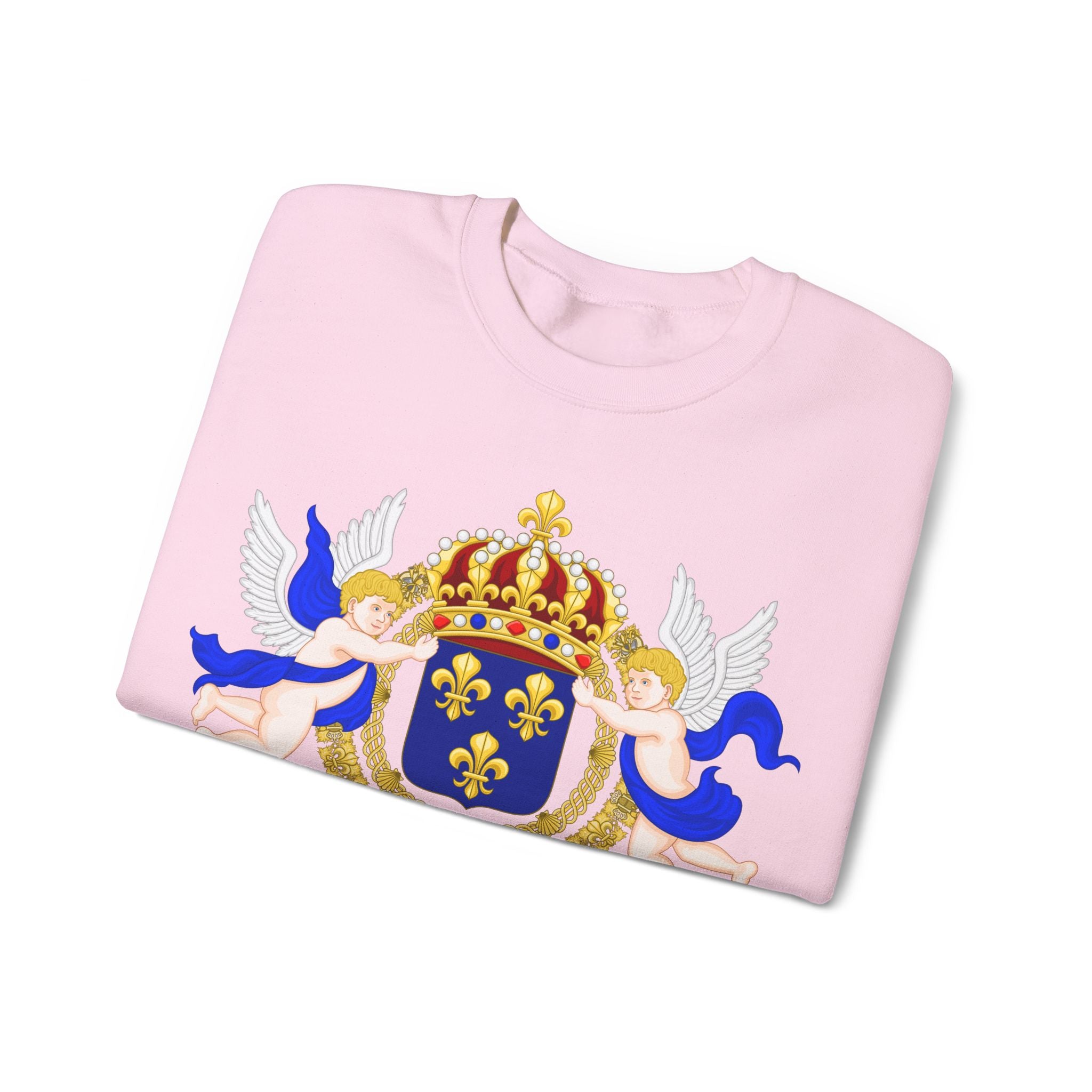 Royal Fleur-de-Lis Crest Sweatshirt - Vintage Heraldic Crown Graphic Crewneck