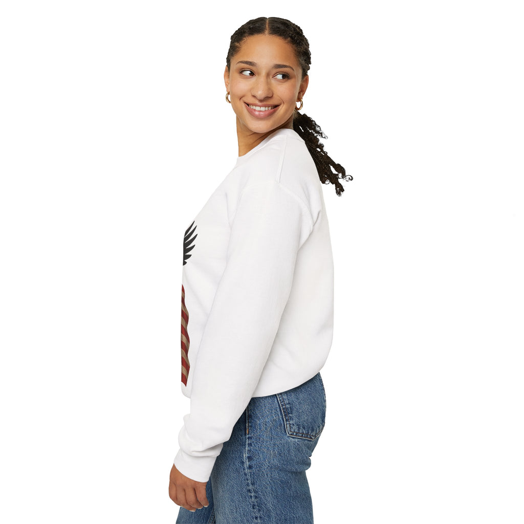 Patriotic Eagle Bison Sweatshirt, USA Symbol Pullover