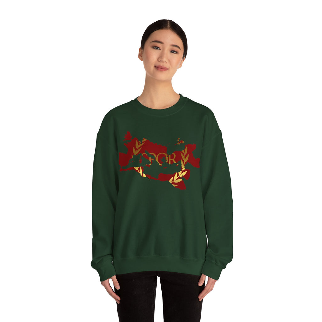 Roman Empire Epic Map and SPQR Logo Crewneck Sweatshirt