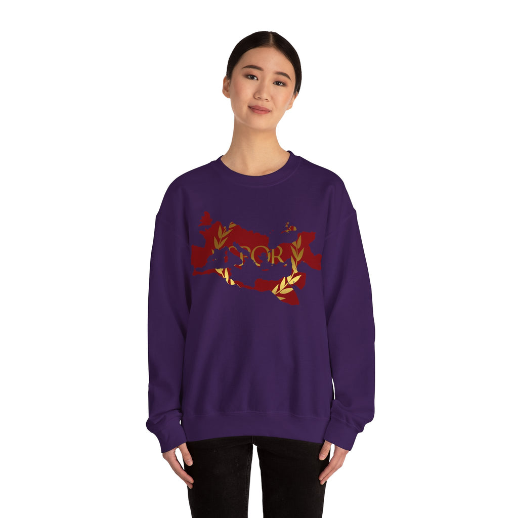 Roman Empire Epic Map and SPQR Logo Crewneck Sweatshirt