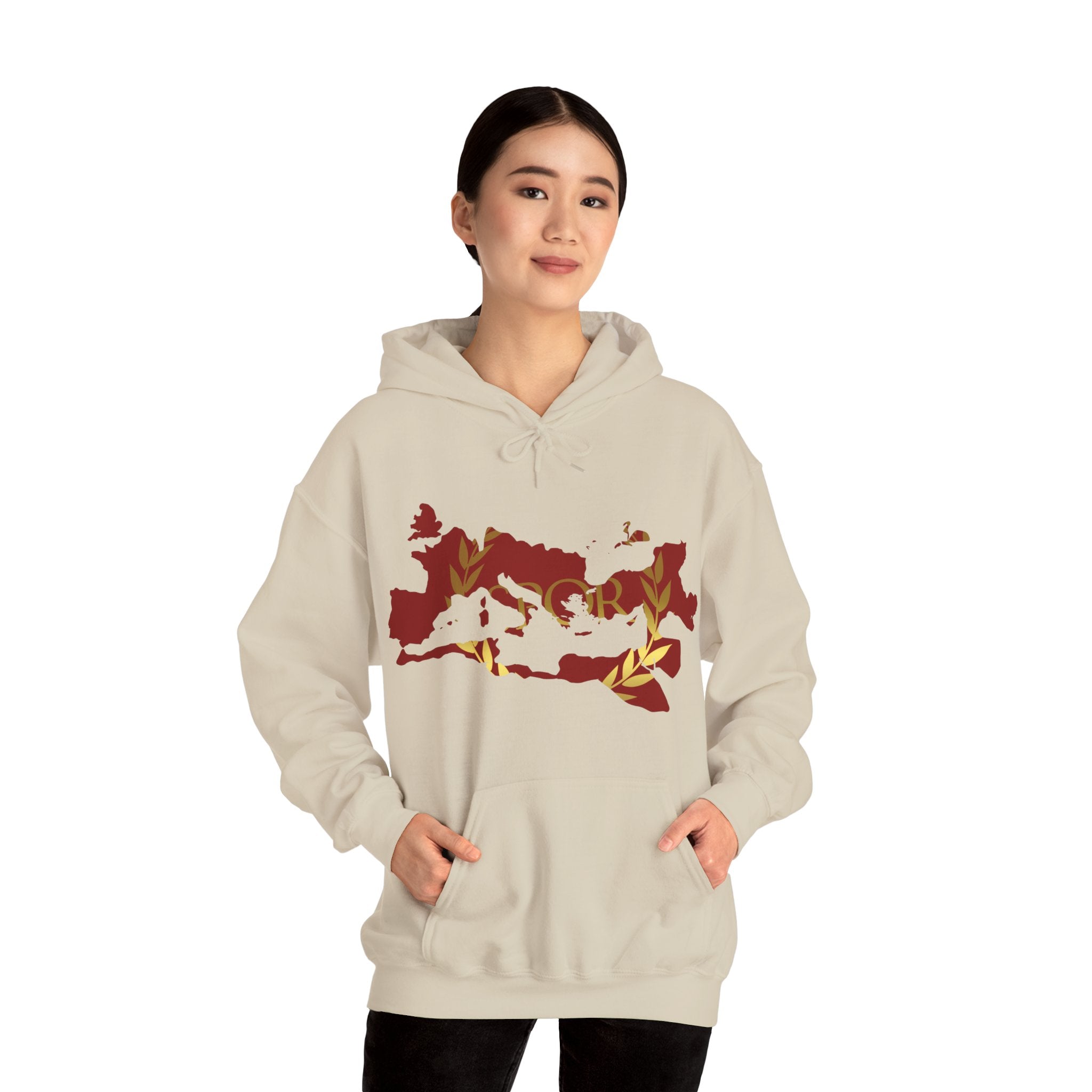 Roman Empire Epic Map and SPQR Logo Crewneck Hoodie