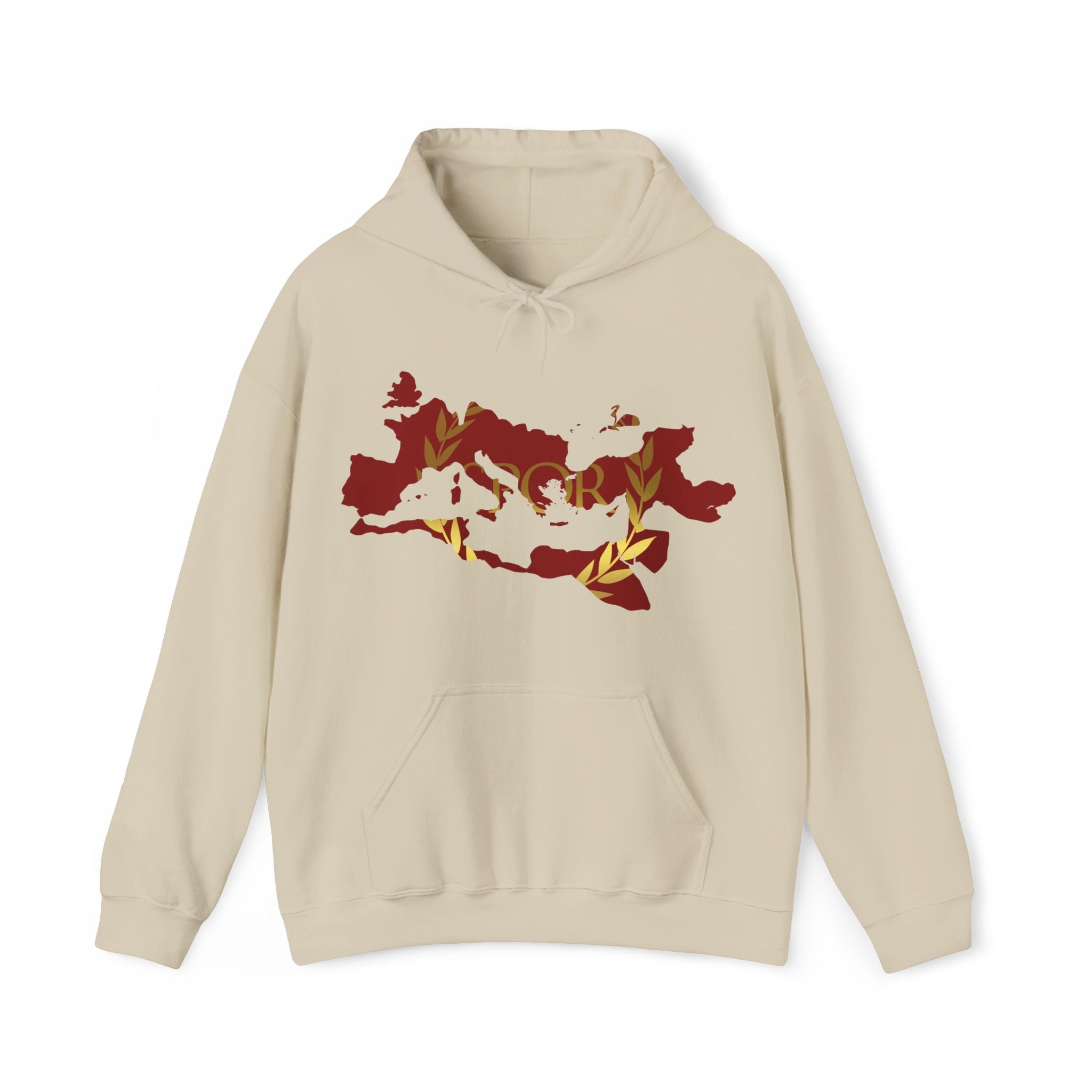 Roman Empire Epic Map and SPQR Logo Crewneck Hoodie