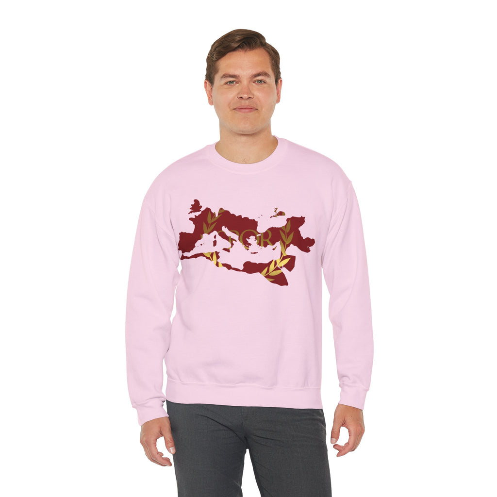 Roman Empire Epic Map and SPQR Logo Crewneck Sweatshirt