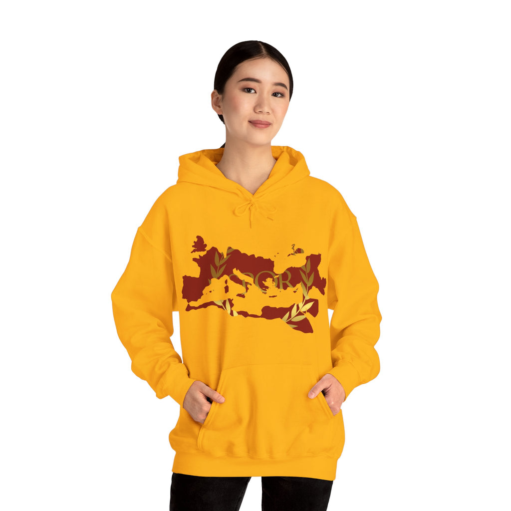 Roman Empire Epic Map and SPQR Logo Crewneck Hoodie