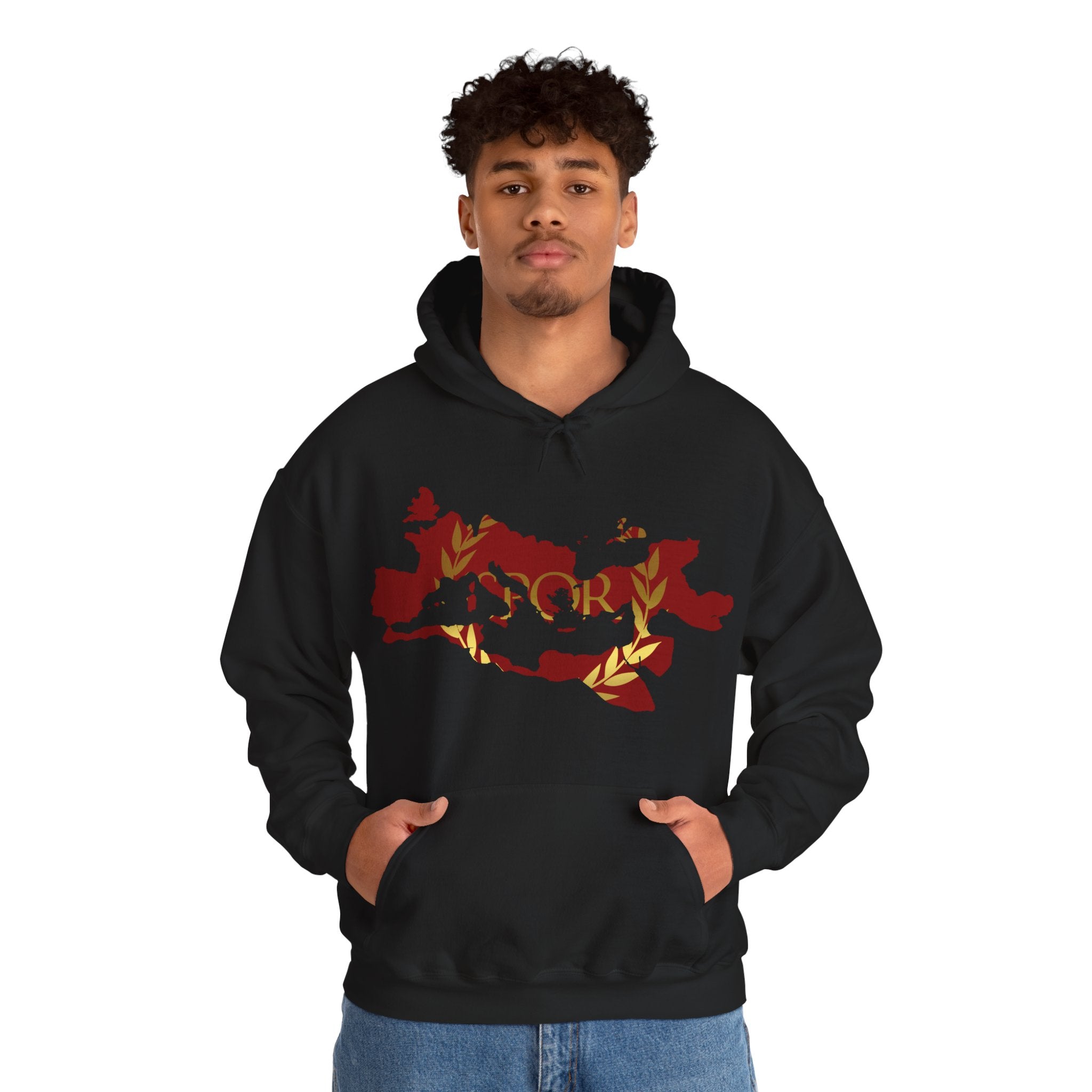 Roman Empire Epic Map and SPQR Logo Crewneck Hoodie