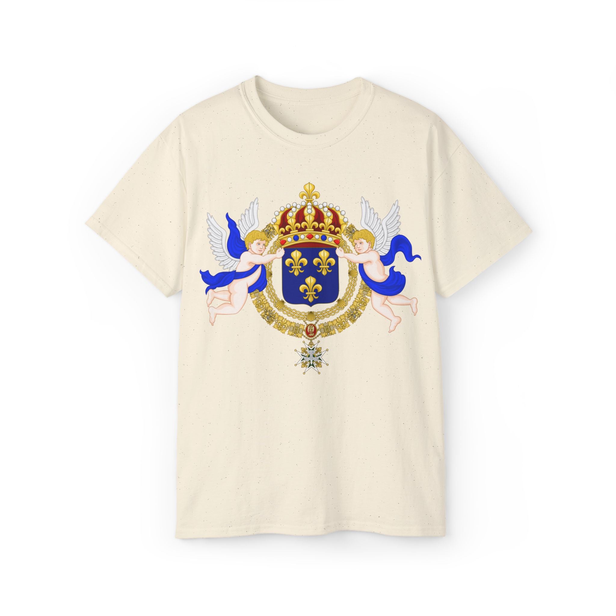 Royal Fleur-de-Lis Crest T-Shirt - Vintage Heraldic Crown Emblem Graphic Tee