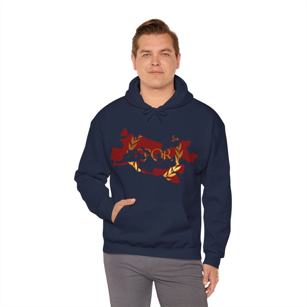 Roman Empire Epic Map and SPQR Logo Crewneck Hoodie